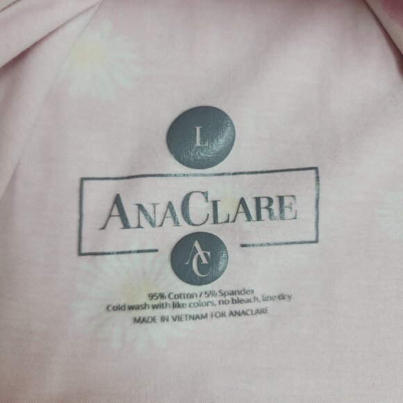 Ana Clare Reversible Sleeveless Dress Size L Pink Floral Abstract Scalloped Hem - Picture 9 of 12